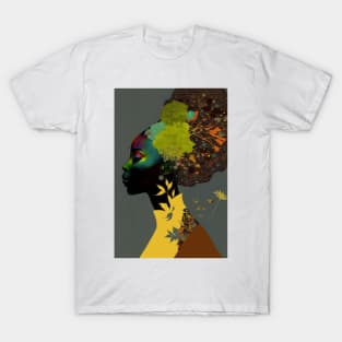 Woman with flowers in her hair T-Shirt